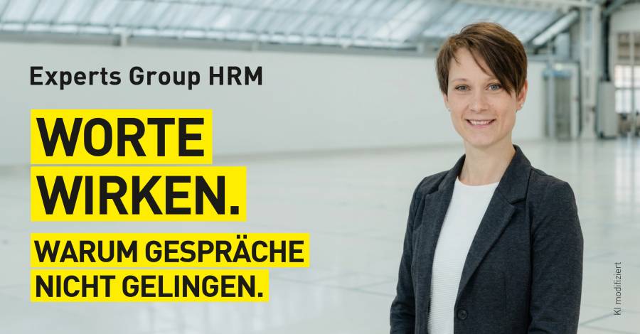 Martina Bachmaier im Porträt, HRM Thema "Worte wirken", KI modifiziert.