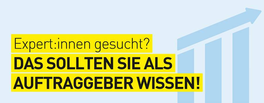 Teaser für Expertensuche mit hellblauem Diagramm